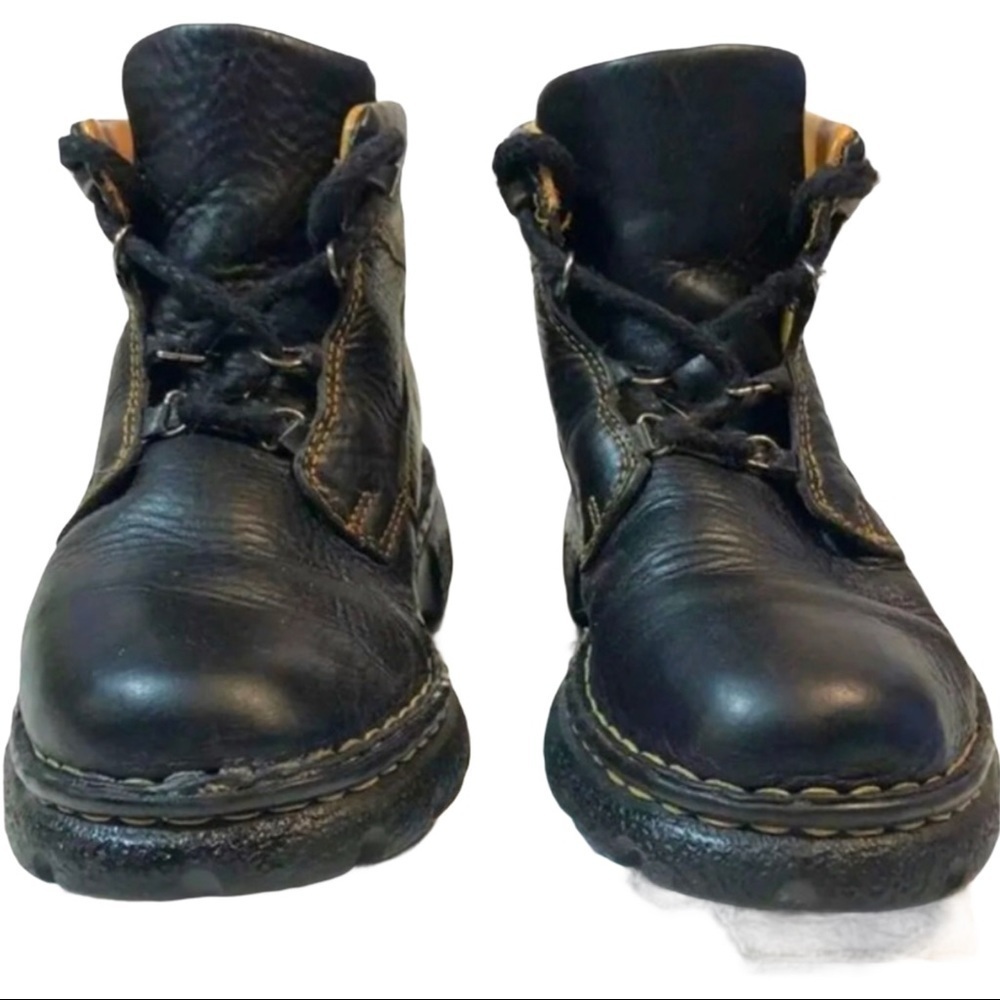 Double H HH MAG2 Women Black Genuine Leather Moto Riding Biker Lace-Up Boot 6.5M